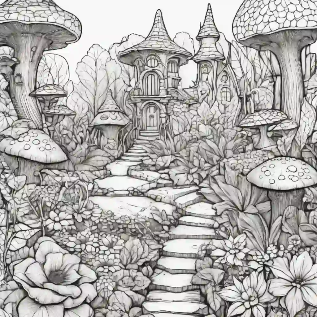 Fairy garden coloring pages
